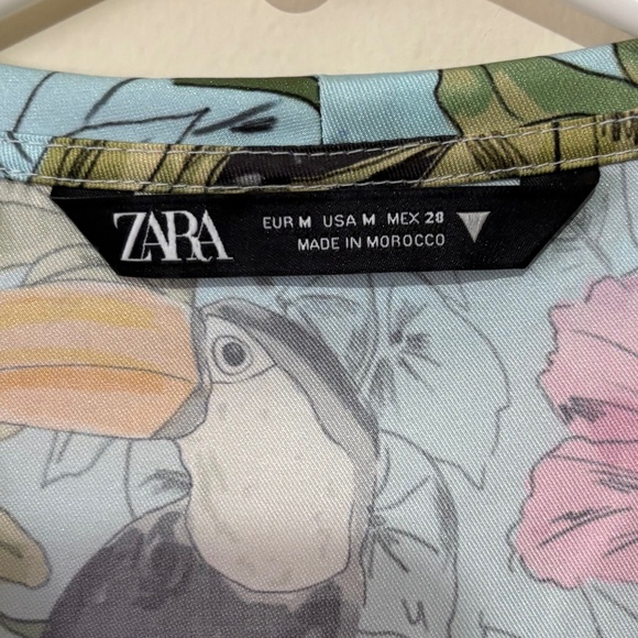 Zara Printed Tie-Front Collared Blouse (3 for $75) - Picture 2 of 3